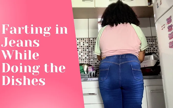 Cutiepiie Chubby: Curvy Girl Farting in Jeans While Doing the Dishes