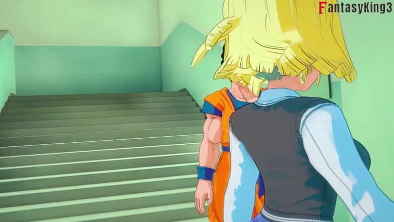 Fantasy king: Android 18 Tänze für Gohan an der Universität - Dragon Ball Zex...