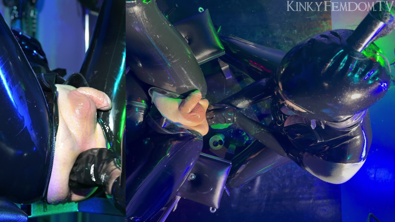 KinkyFemdomTV: Ağır kauçuk çift yumruk sokma kuşların gözü 4k ft sahibe lunatika