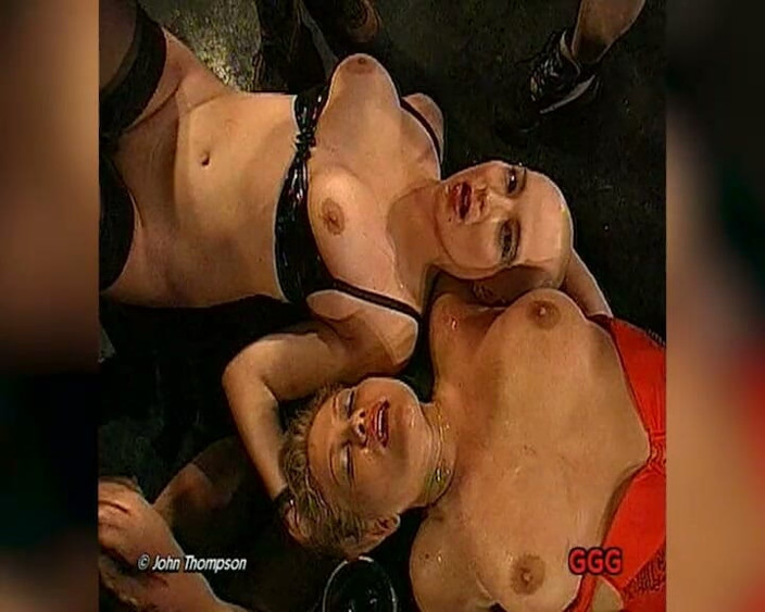 Threesome and GangBang: Cum-hungry Sluts in a Wild Bukkake Gangbang