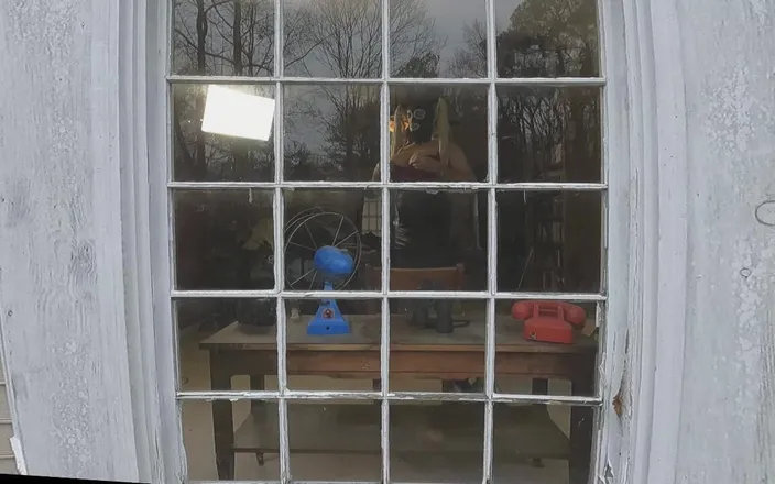 Jon Screcrow: Jon Scarecrow Peeping Tom View of Photoshoot Open Window Masturbation