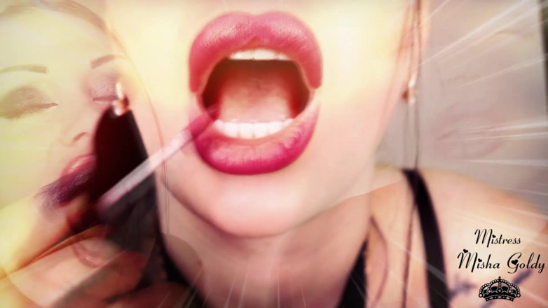 Goddess Misha Goldy: Meine lippen werden direkt in deinen Geist eindringen und alles...