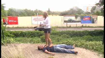 Femdom Austria: Trampling outdoor