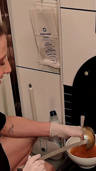 Disgusting Training Eating Food From Toiletbowl by Strict Skinny German Femdom Part 1