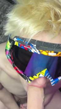 Snowboarder Sucks It
