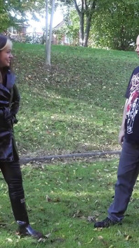 Using a Stranger to Clean Her Muddy Boots