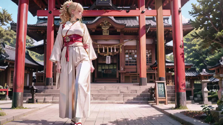 Seraphina Vale: Blonde Kimono Girl's Shrine Secret! Kneeling Under the Torii Gate...