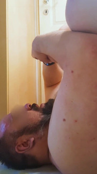 Bear Piss in Mouth - View From Side