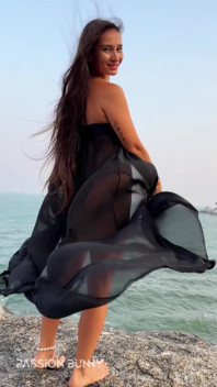 Hottie in Black Long Dress Will Make You Happy