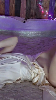 Kinky MILF in Blindfold Treats You to Satin Cum Slut