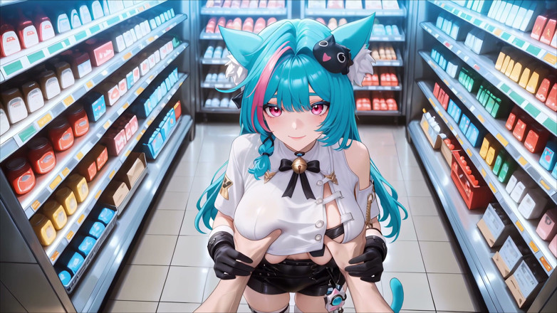 Short Love AI: Geile catgirl betrapt en geneukt in kantoor dubbele penetratie-verrassing - Ai...
