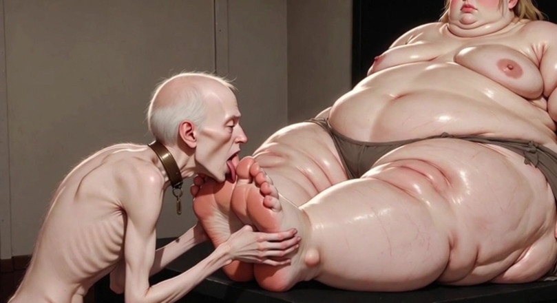 YOUR BEST FANTASY: 細身の奴隷少年が巨大なSSBBWのミストレスを舐める柔らかい足