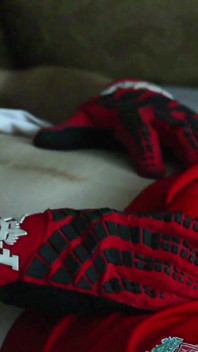 Twink Guy Jerks off in the Morning in Mxhelmet and Sneakers