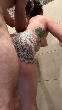 Dickflash Truck Stop Shower Adventure2/4 Cumshot After Destroying Pussy by 9 Inch Truck Driver's Big Dick. Truck Stop Shower
