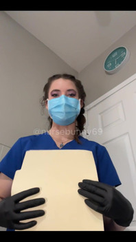 POV Dental Exam Blue Scrubs to Topless