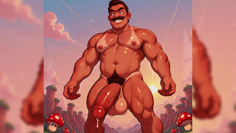 Erotic Man: Hunk super mario inspirerade italienska nakna ai män