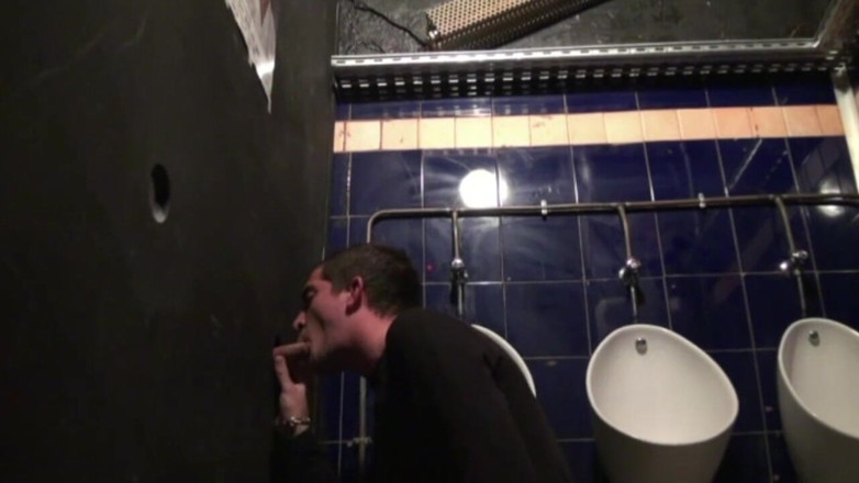 Crunch Boy: Fucked in Glory Hole Pubic Bathroom