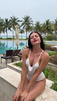 Milking & Getting Messy in See-through Bodysuit Outdoor