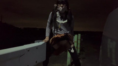 megu2002: Posa del cane Independent Training No32 durante una passeggiata notturna