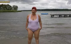Annadevot - in White Swimsuit in the Lake
