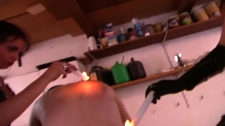 BDSM6.CLUB: Lit Candle Stretching Mature Ass Wide Open