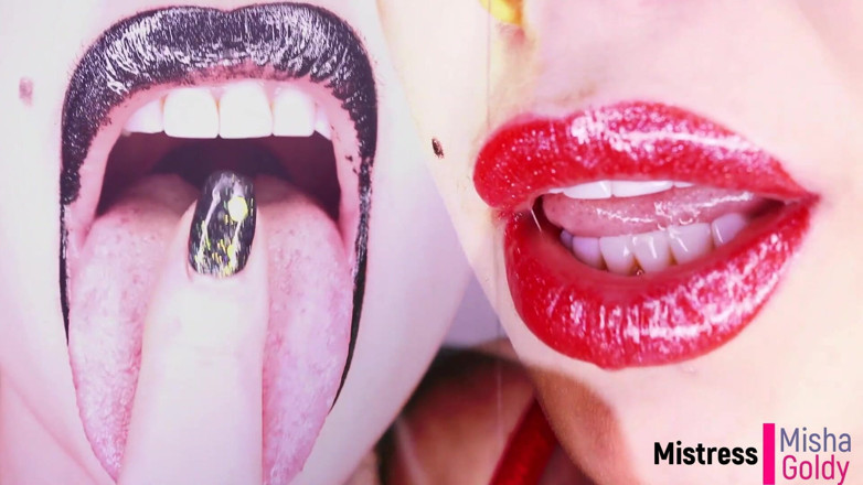 Goddess Misha Goldy: Séduction noire vs rouge, coaching masturbatoire