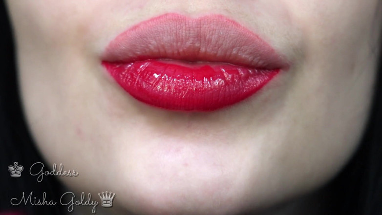 Goddess Misha Goldy: Éjacule devant ma grosse séduction rouge et ma grosse fumée...