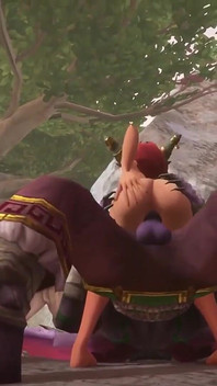 Peri berambut merah panas menunggangi Illidan Stormrage | Warcraft Parody