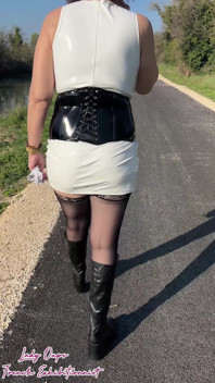 I Lose My Thong During an Outdoor Walk in a Latex Micro Dress
