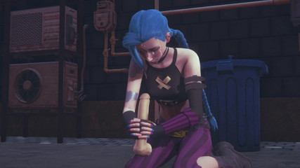 Waifu club 3D: Jinx ko bare land ka hastamaithun karna pasand hai