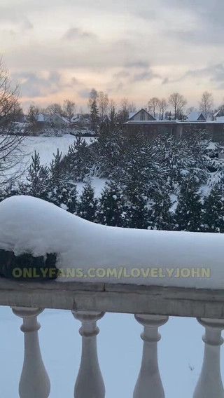 Lovely John: White christmas everyone! Cumming in cold snow! Haha