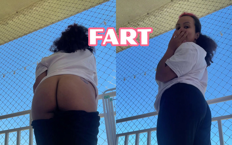 Chubby Latina Balcony Fart Session Thick Ass Releasing Loud Stinky Farts Outdoor (Anna Cutiepiie)