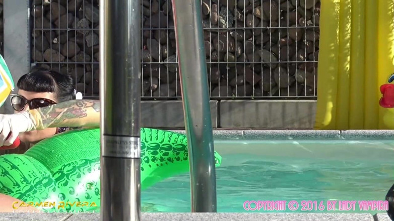 Domina Lady Vampira - SM Studio Femdom Empire: Carmen Rivera &amp; Lady Vampira are celebrating a pool party with...