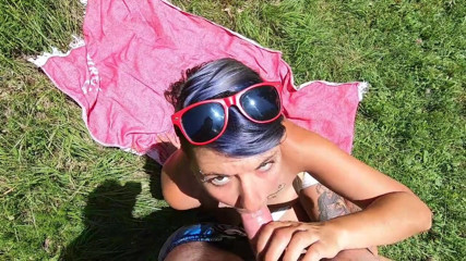 bekycarril: Another surprise blowjob in the forest
