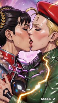 Hot Kissing Chun Li and Cammy