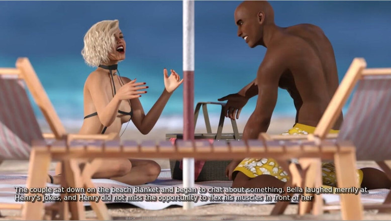 XXX Games Bunk: Моя гаряча дружина - геймплей - рольова гра - пляжний пікнік - дружина трахає великий чорний член на пляжі