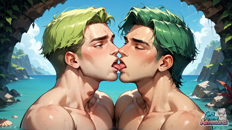 Gay Anime Adventures: Compagni muscolari impregnati di sudore e Gioia carburante dalle sborrate -...