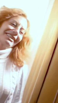 Ann-lorca: Horny MILF Redhead Ann Lorca Doing a Hot Striptease in the Stairs