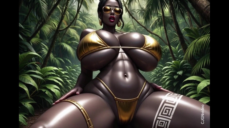 Hot girl dancing: Wanita Afrika Bergambar Seksi Di Dalam Hutan Dengan Muzik (Ai Animasi)