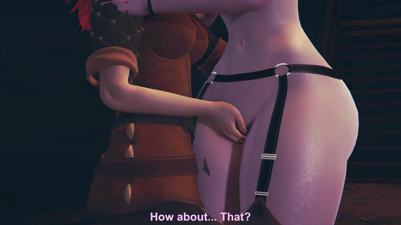 Waifu club 3D: Dark and light elf masturbate pussies to each other