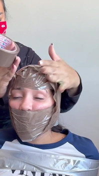 Fantasizing 18-year-old Taped & Gagged by Masked MILF