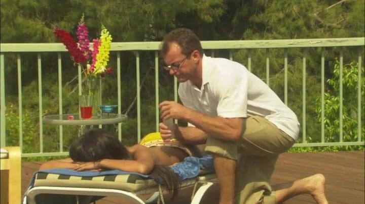 CBD Media: Two hot rich teens having lesbian sex on the poolside