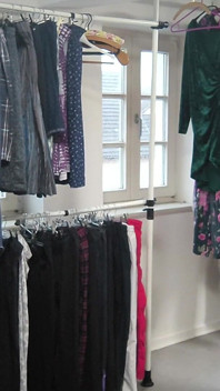 Hanging up Laundry Naked