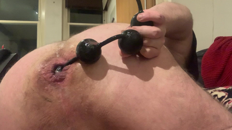 B A Bear: Big Beads in My Asshole Close up