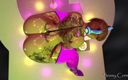 Sassy comics: Stor röv dansare rider enorm dildo på scenen - anal 3D -animering