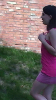 Cute Teen Lolly Flashing Her Small Tits and Pussy Outdoors