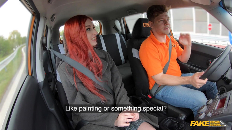 Fake Driving School: Fake driving school - si cewek hot rambut merah gigi rouge...