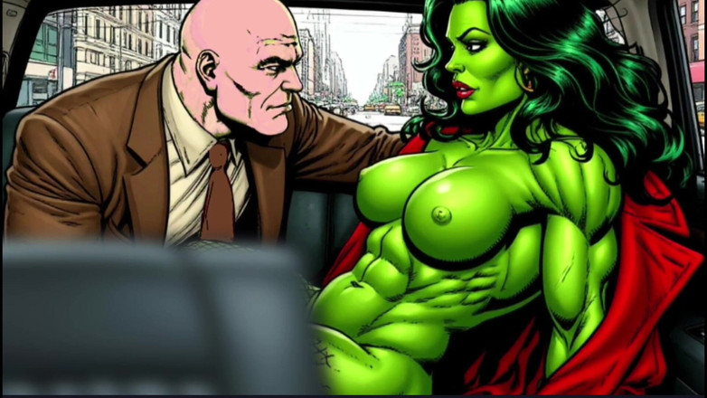 Octopussy Lovers Club: She Hulk. Sesso in Macchina. Cartone Animato per Adulti.