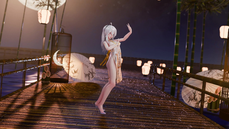 MikuMotion: Erotische cheongsam-muschi des alten stils bloßgestellt