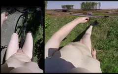 Tobi çıplak bisiklet 01 - autobahn teşhirci tobi00815pov'un yanında çıplak yolculuk ve yürüyüş